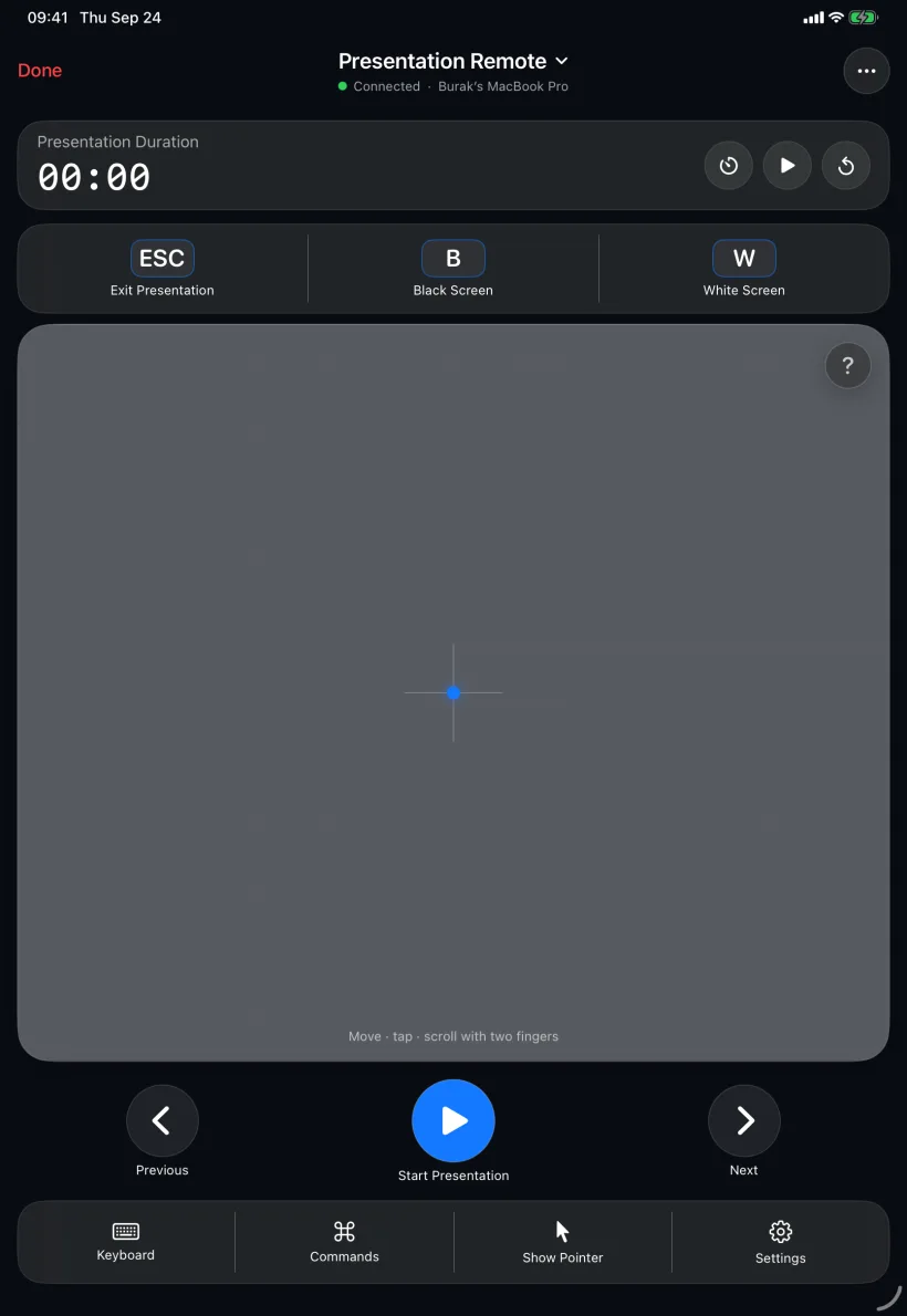 Presenter auf dem iPad