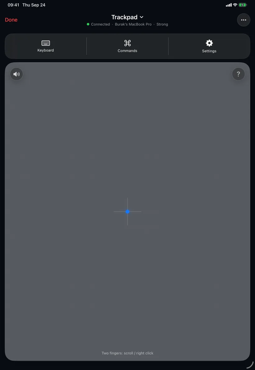 Trackpad-Modus auf dem iPad