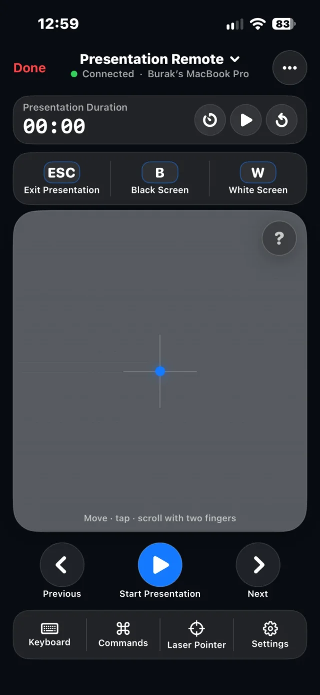 Presenter auf dem iPhone